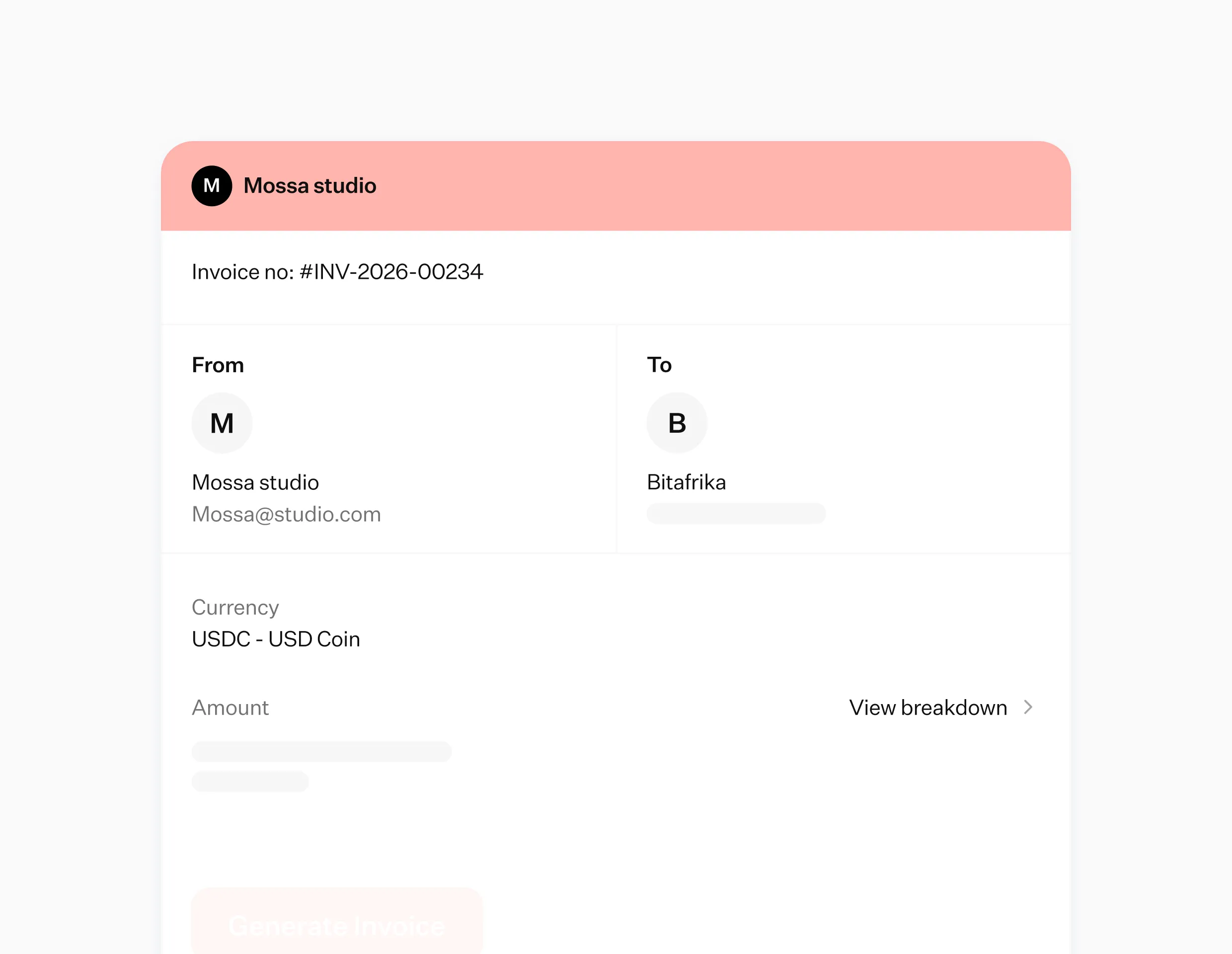 Professional Crypto Invoice
